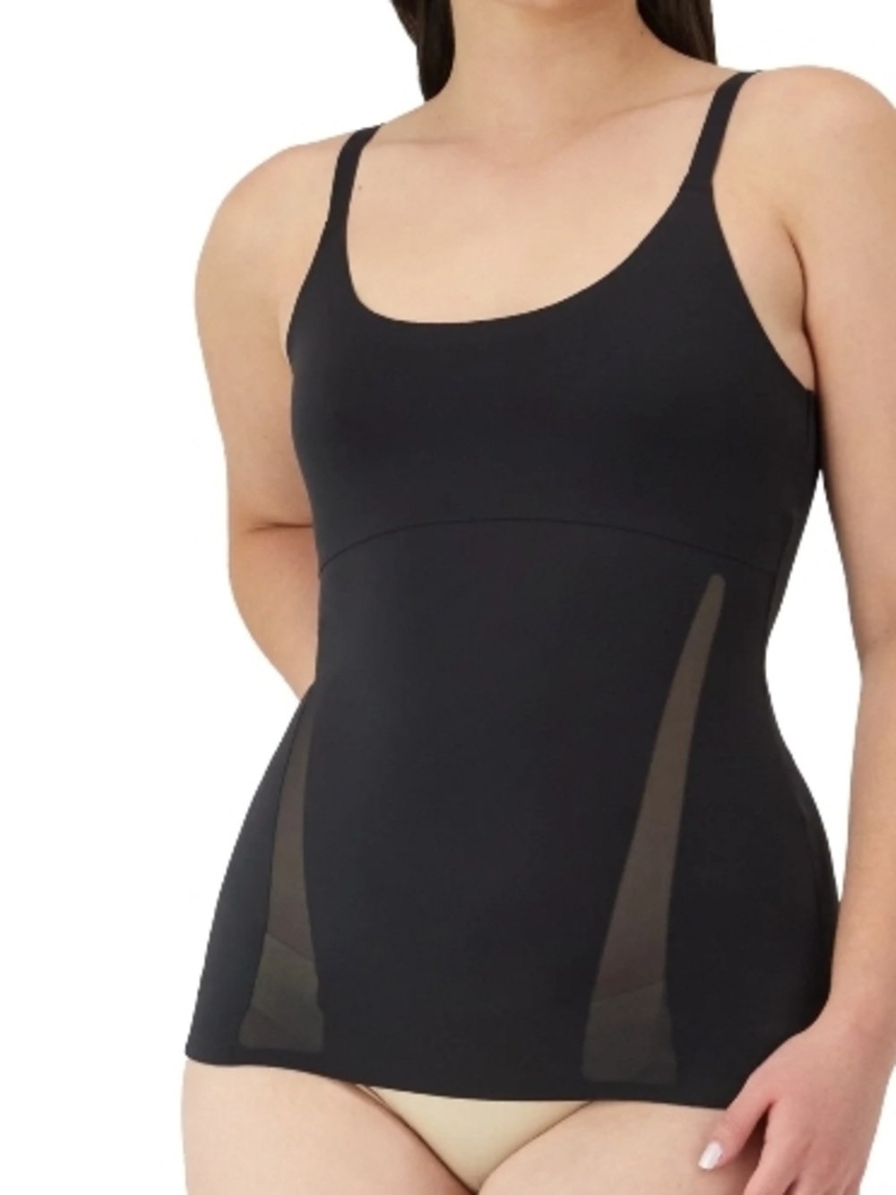 Maidenform Black Shaping Cami with Mesh Panels Large Extra Firm Control